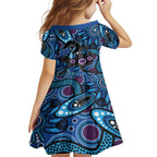 Emu NAIDOC 2024 Family Matching Short Sleeve Bodycon Dress and Hawaiian Shirt Aboriginal Art Style