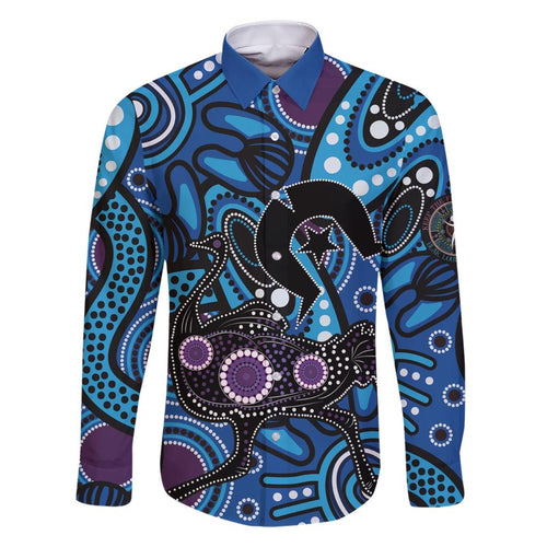 Emu NAIDOC 2024 Family Matching Short Sleeve Bodycon Dress and Hawaiian Shirt Aboriginal Art Style