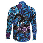 Emu NAIDOC 2024 Family Matching Short Sleeve Bodycon Dress and Hawaiian Shirt Aboriginal Art Style