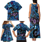 Emu NAIDOC 2024 Family Matching Tank Maxi Dress and Hawaiian Shirt Aboriginal Art Style