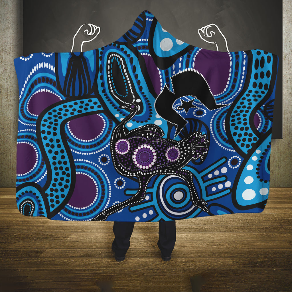 Emu NAIDOC 2024 Hooded Blanket Aboriginal Art Style
