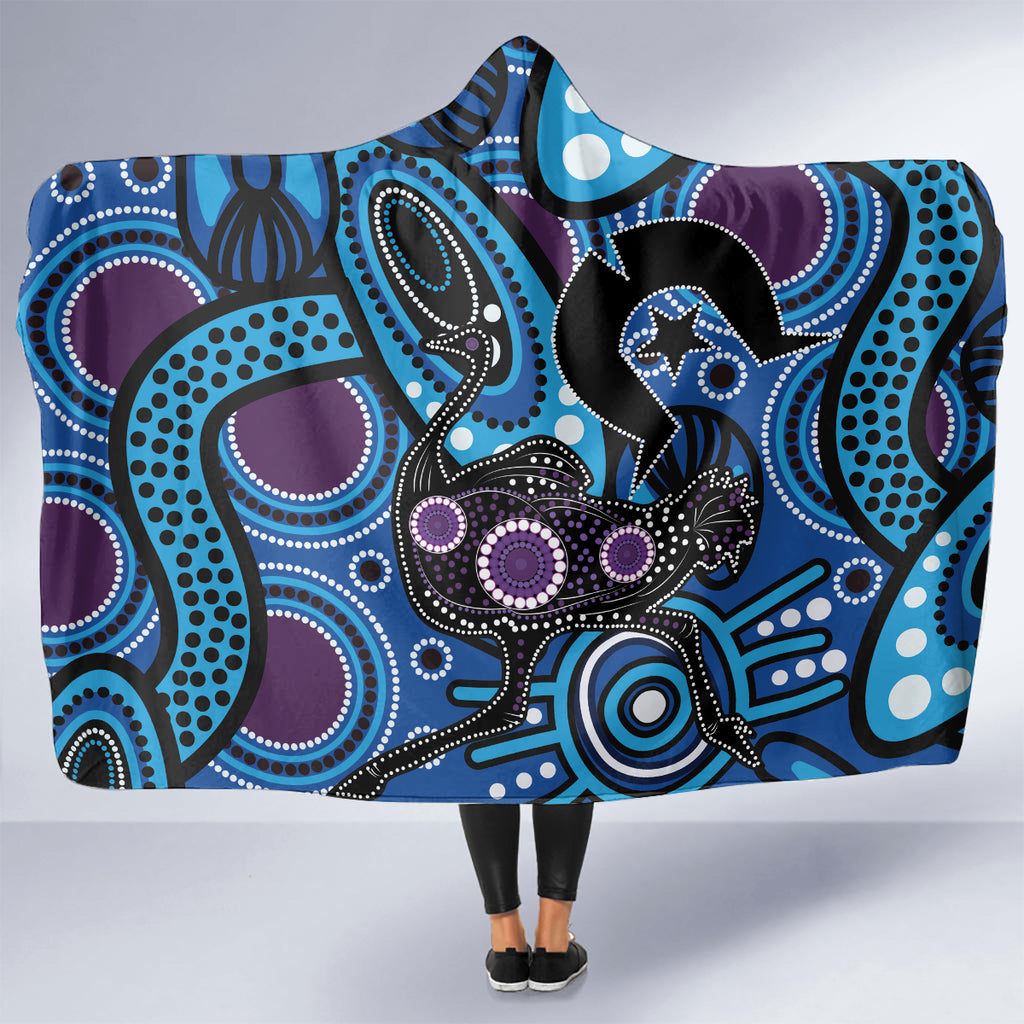 Emu NAIDOC 2024 Hooded Blanket Aboriginal Art Style
