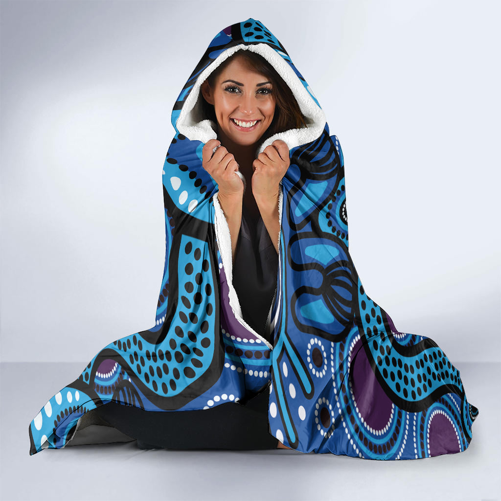 Emu NAIDOC 2024 Hooded Blanket Aboriginal Art Style