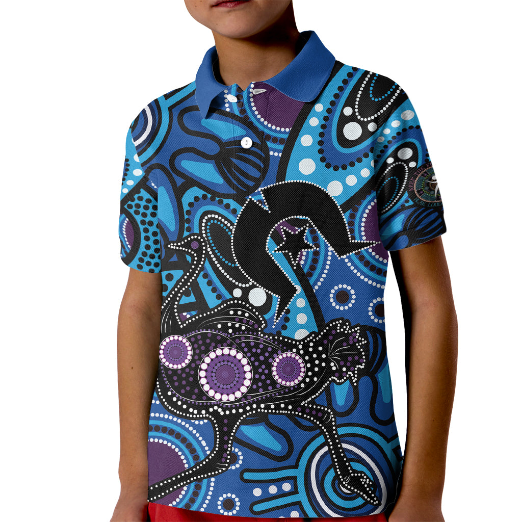 Emu NAIDOC 2024 Kid Polo Shirt Aboriginal Art Style