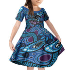 Emu NAIDOC 2024 Kid Short Sleeve Dress Aboriginal Art Style