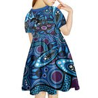 Emu NAIDOC 2024 Kid Short Sleeve Dress Aboriginal Art Style