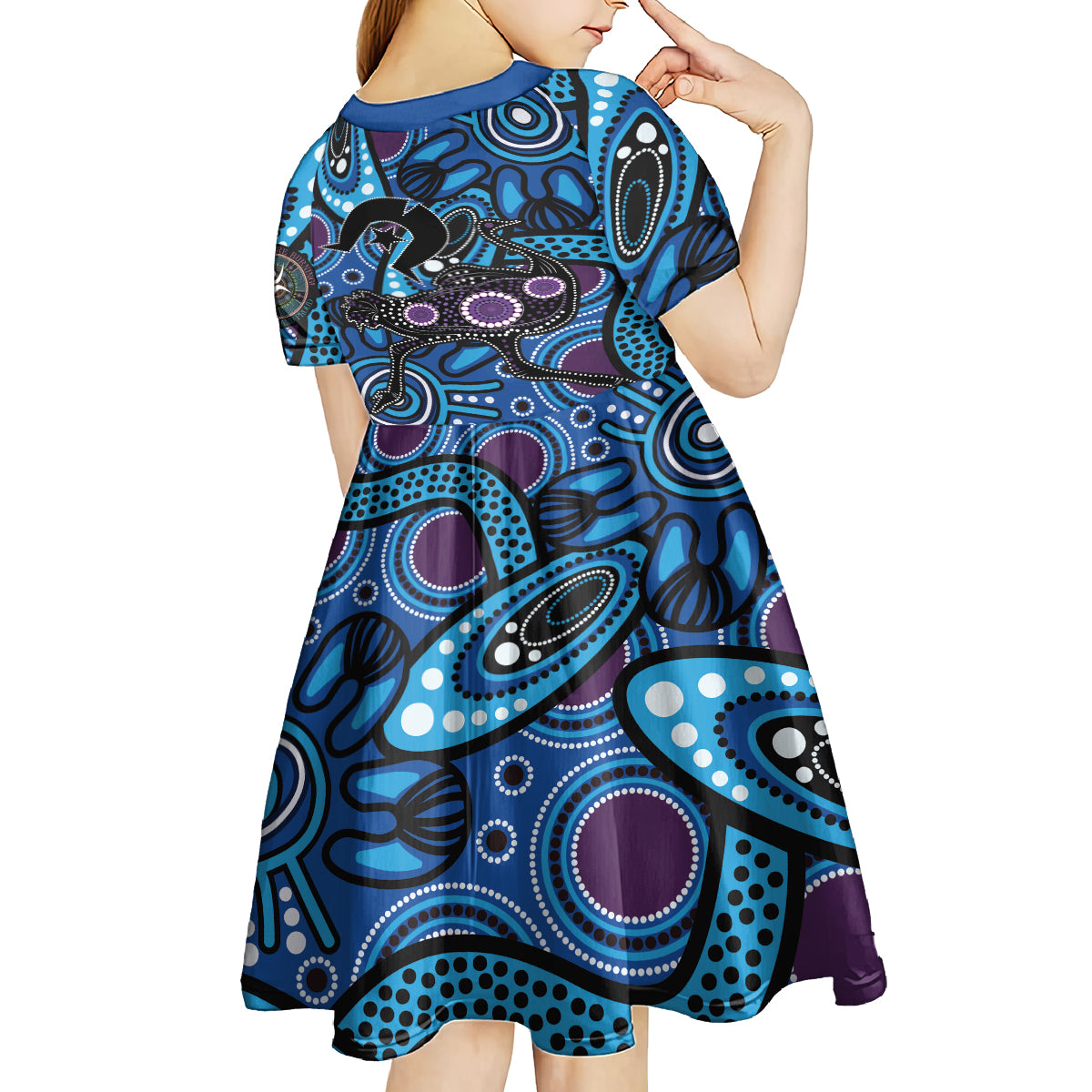 Emu NAIDOC 2024 Kid Short Sleeve Dress Aboriginal Art Style