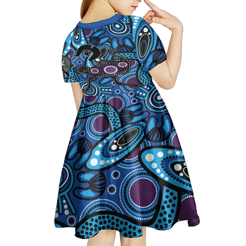 Emu NAIDOC 2024 Kid Short Sleeve Dress Aboriginal Art Style