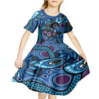 Emu NAIDOC 2024 Kid Short Sleeve Dress Aboriginal Art Style