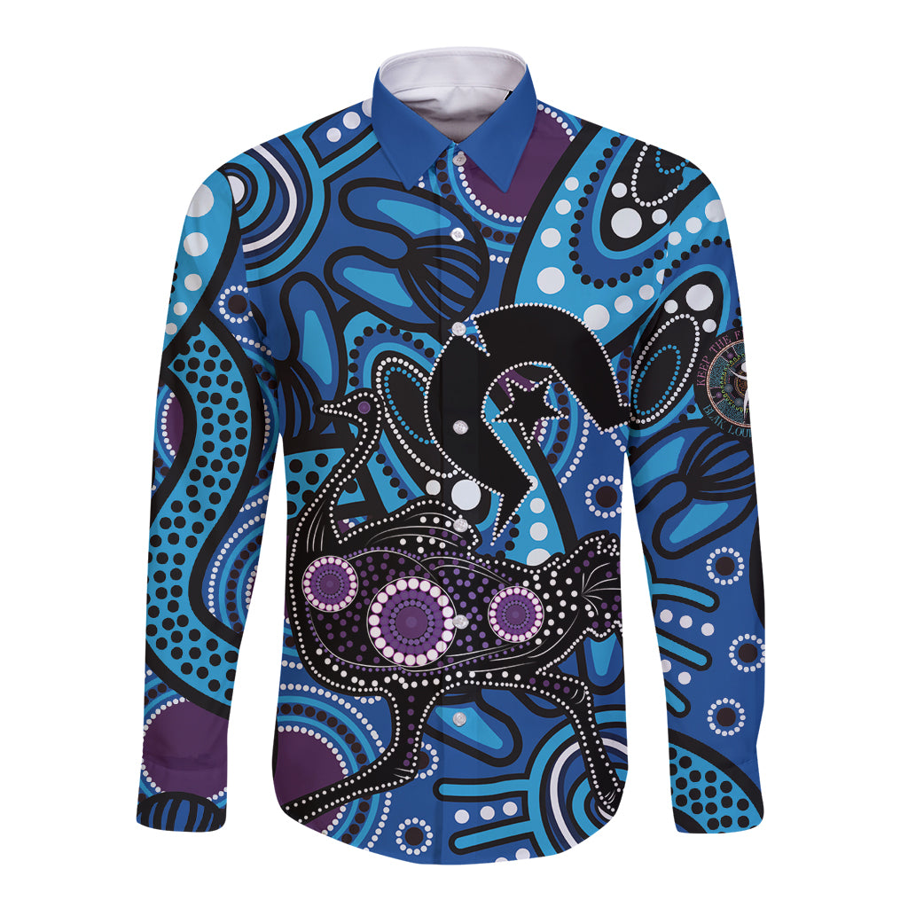 Emu NAIDOC 2024 Long Sleeve Button Shirt Aboriginal Art Style