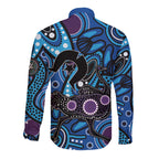 Emu NAIDOC 2024 Long Sleeve Button Shirt Aboriginal Art Style
