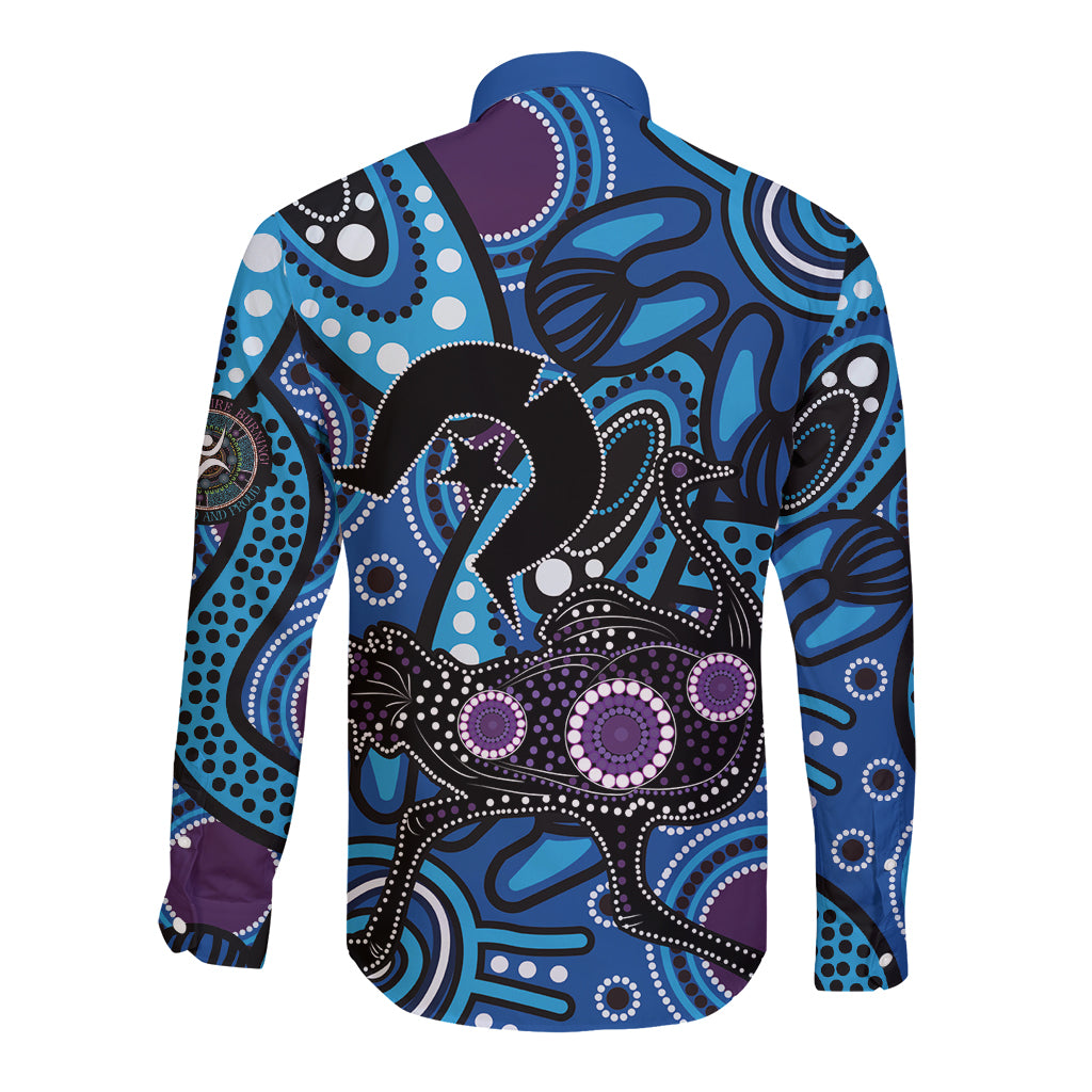 Emu NAIDOC 2024 Long Sleeve Button Shirt Aboriginal Art Style