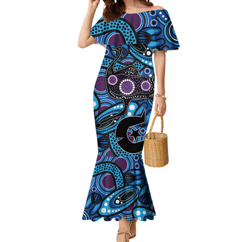 Emu NAIDOC 2024 Mermaid Dress Aboriginal Art Style