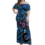 Emu NAIDOC 2024 Off Shoulder Maxi Dress Aboriginal Art Style