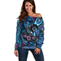 Emu NAIDOC 2024 Off Shoulder Sweater Aboriginal Art Style