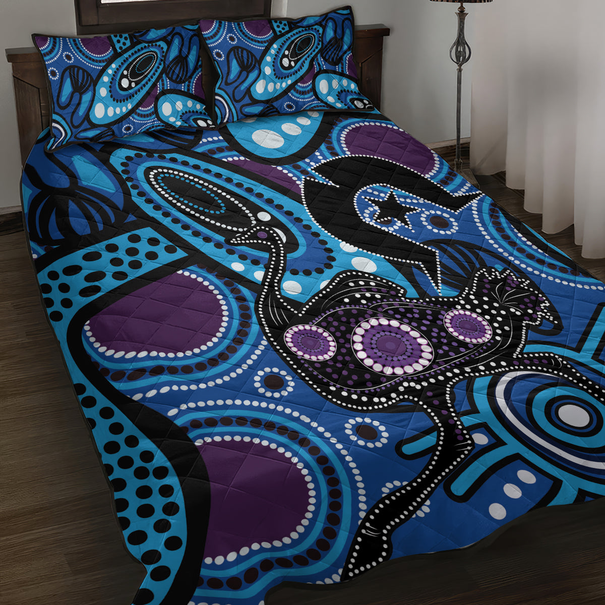 Emu NAIDOC 2024 Quilt Bed Set Aboriginal Art Style