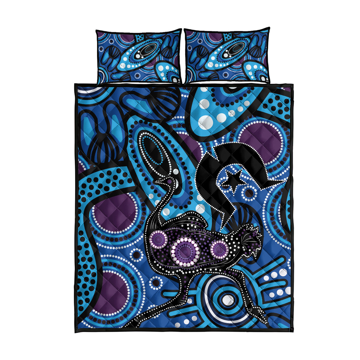 Emu NAIDOC 2024 Quilt Bed Set Aboriginal Art Style