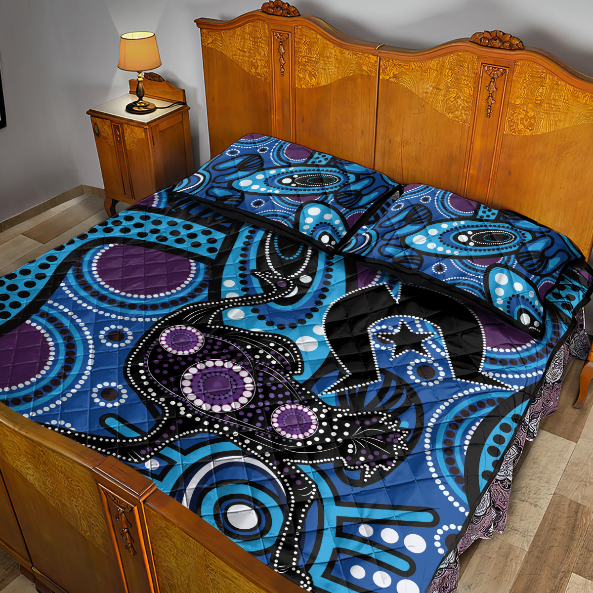 Emu NAIDOC 2024 Quilt Bed Set Aboriginal Art Style