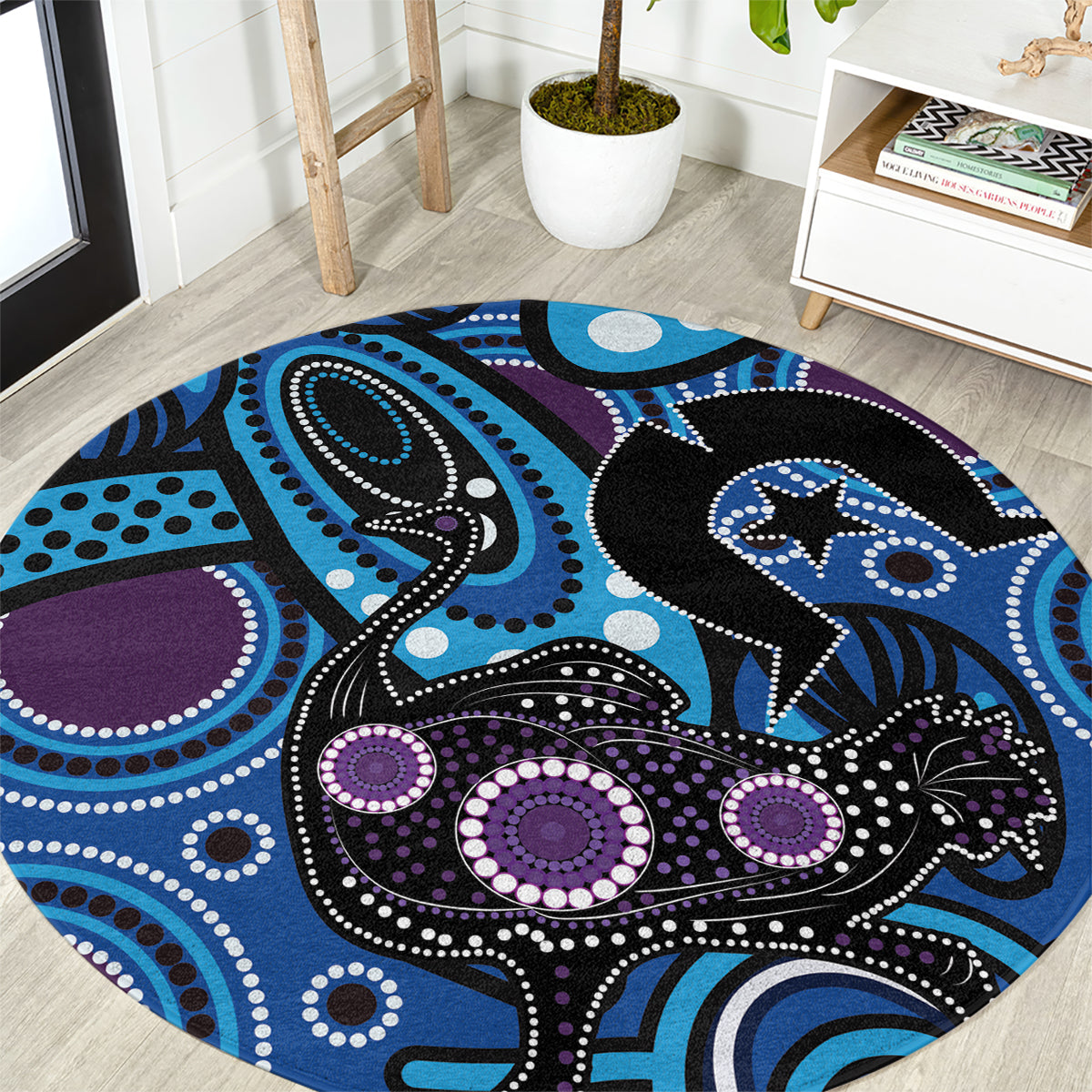 Emu NAIDOC 2024 Round Carpet Aboriginal Art Style