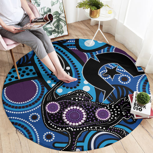Emu NAIDOC 2024 Round Carpet Aboriginal Art Style