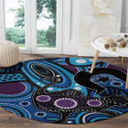 Emu NAIDOC 2024 Round Carpet Aboriginal Art Style
