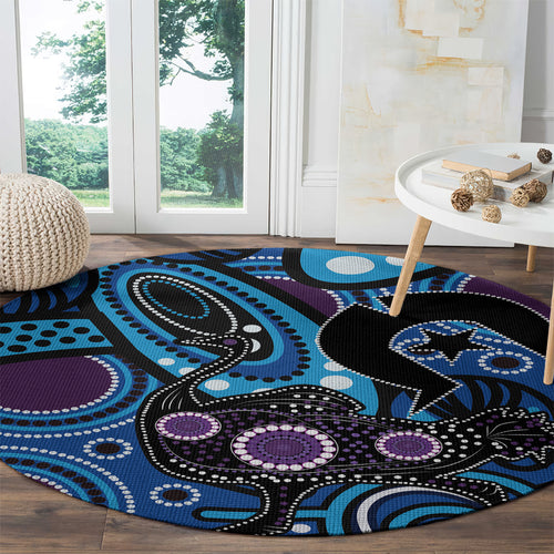 Emu NAIDOC 2024 Round Carpet Aboriginal Art Style