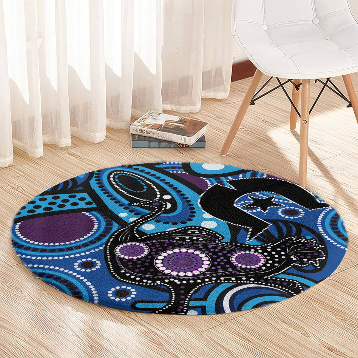 Emu NAIDOC 2024 Round Carpet Aboriginal Art Style