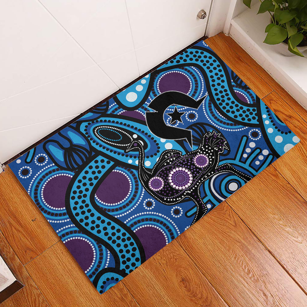Emu NAIDOC 2024 Rubber Doormat Aboriginal Art Style