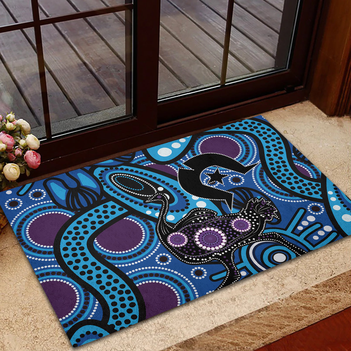 Emu NAIDOC 2024 Rubber Doormat Aboriginal Art Style