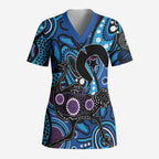 Emu NAIDOC 2024 Scrub Top Aboriginal Art Style - Aussie Hoodie