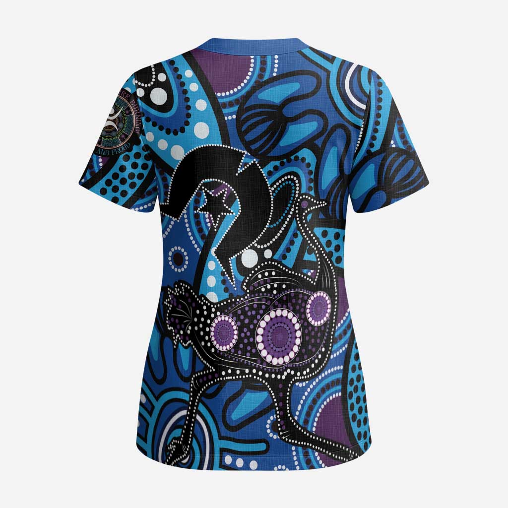 Emu NAIDOC 2024 Scrub Top Aboriginal Art Style - Aussie Hoodie