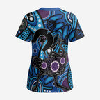 Emu NAIDOC 2024 Scrub Top Aboriginal Art Style - Aussie Hoodie