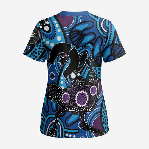 Emu NAIDOC 2024 Scrub Top Aboriginal Art Style - Aussie Hoodie