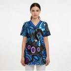 Emu NAIDOC 2024 Scrub Top Aboriginal Art Style - Aussie Hoodie