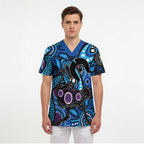 Emu NAIDOC 2024 Scrub Top Aboriginal Art Style - Aussie Hoodie
