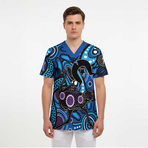 Emu NAIDOC 2024 Scrub Top Aboriginal Art Style - Aussie Hoodie