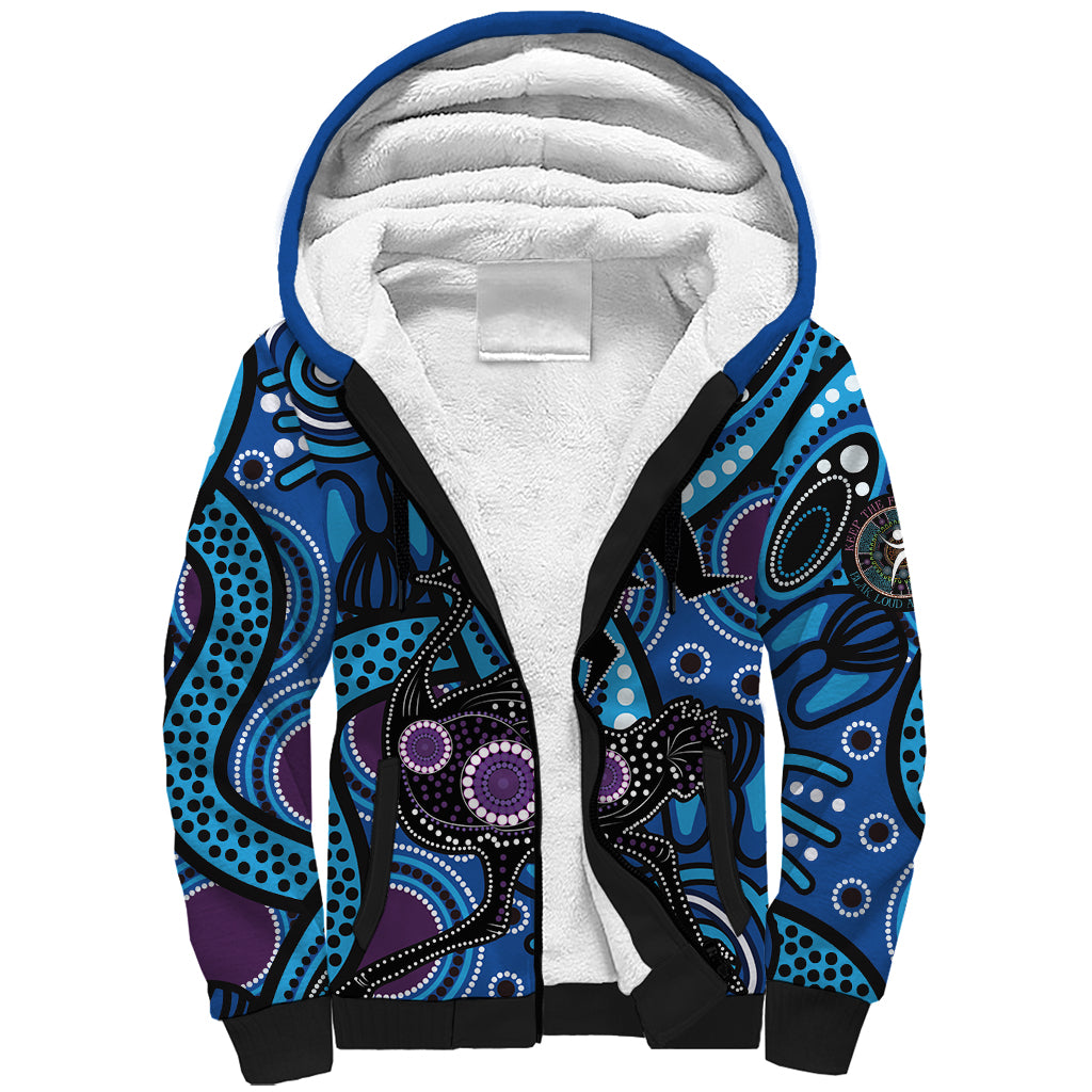 Emu NAIDOC 2024 Sherpa Hoodie Aboriginal Art Style