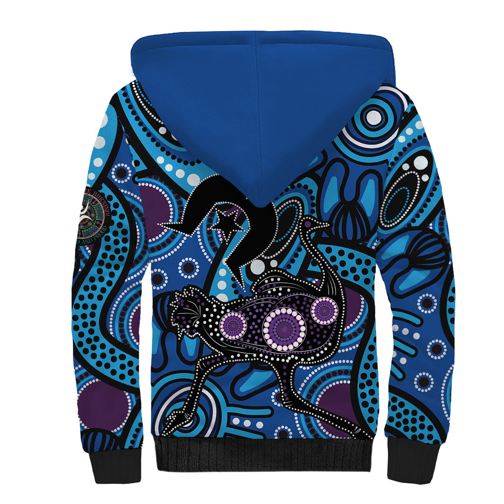 Emu NAIDOC 2024 Sherpa Hoodie Aboriginal Art Style