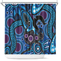 Emu NAIDOC 2024 Shower Curtain Aboriginal Art Style