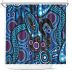 Emu NAIDOC 2024 Shower Curtain Aboriginal Art Style