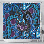 Emu NAIDOC 2024 Shower Curtain Aboriginal Art Style