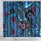 Emu NAIDOC 2024 Shower Curtain Aboriginal Art Style