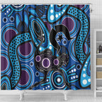 Emu NAIDOC 2024 Shower Curtain Aboriginal Art Style