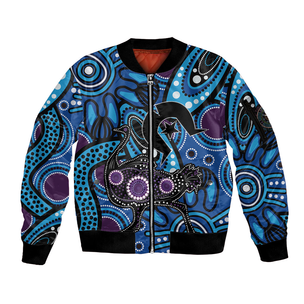 Emu NAIDOC 2024 Sleeve Zip Bomber Jacket Aboriginal Art Style