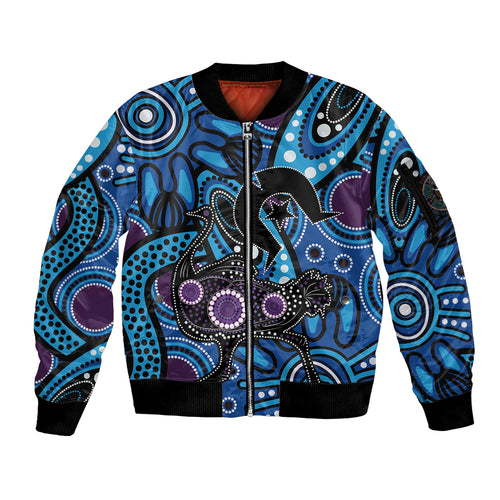 Emu NAIDOC 2024 Sleeve Zip Bomber Jacket Aboriginal Art Style