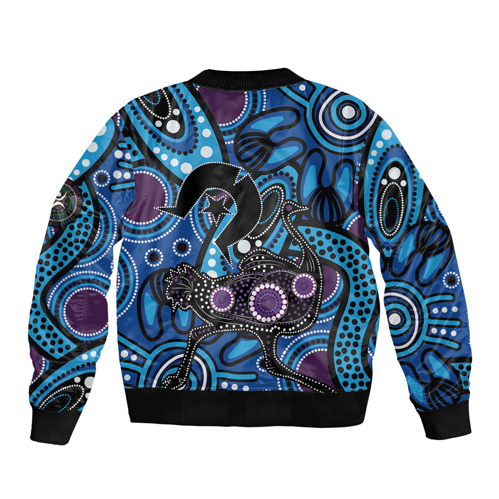 Emu NAIDOC 2024 Sleeve Zip Bomber Jacket Aboriginal Art Style