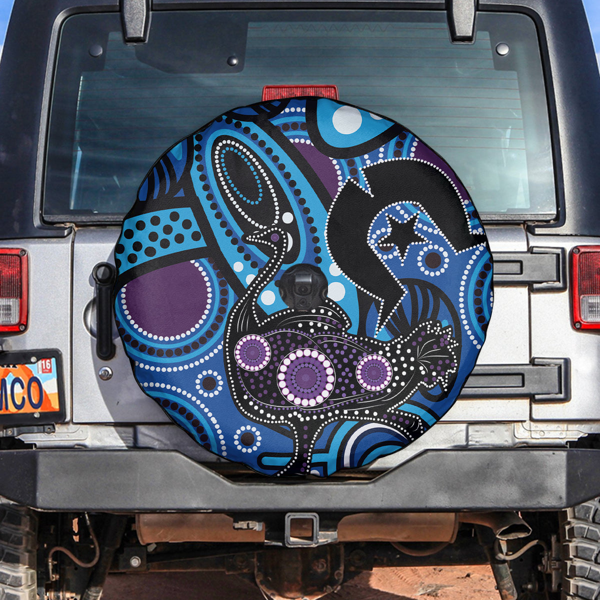 Emu NAIDOC 2024 Spare Tire Cover Aboriginal Art Style