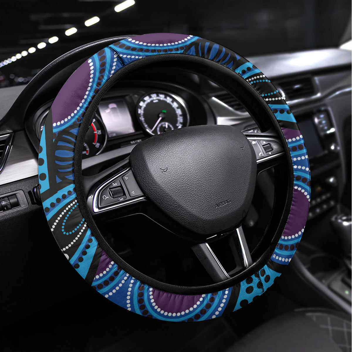 Emu NAIDOC 2024 Steering Wheel Cover Aboriginal Art Style