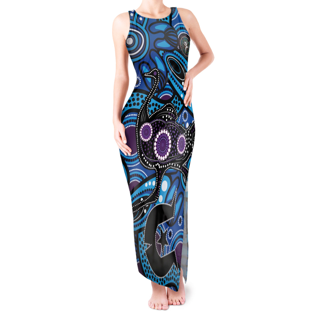 Emu NAIDOC 2024 Tank Maxi Dress Aboriginal Art Style