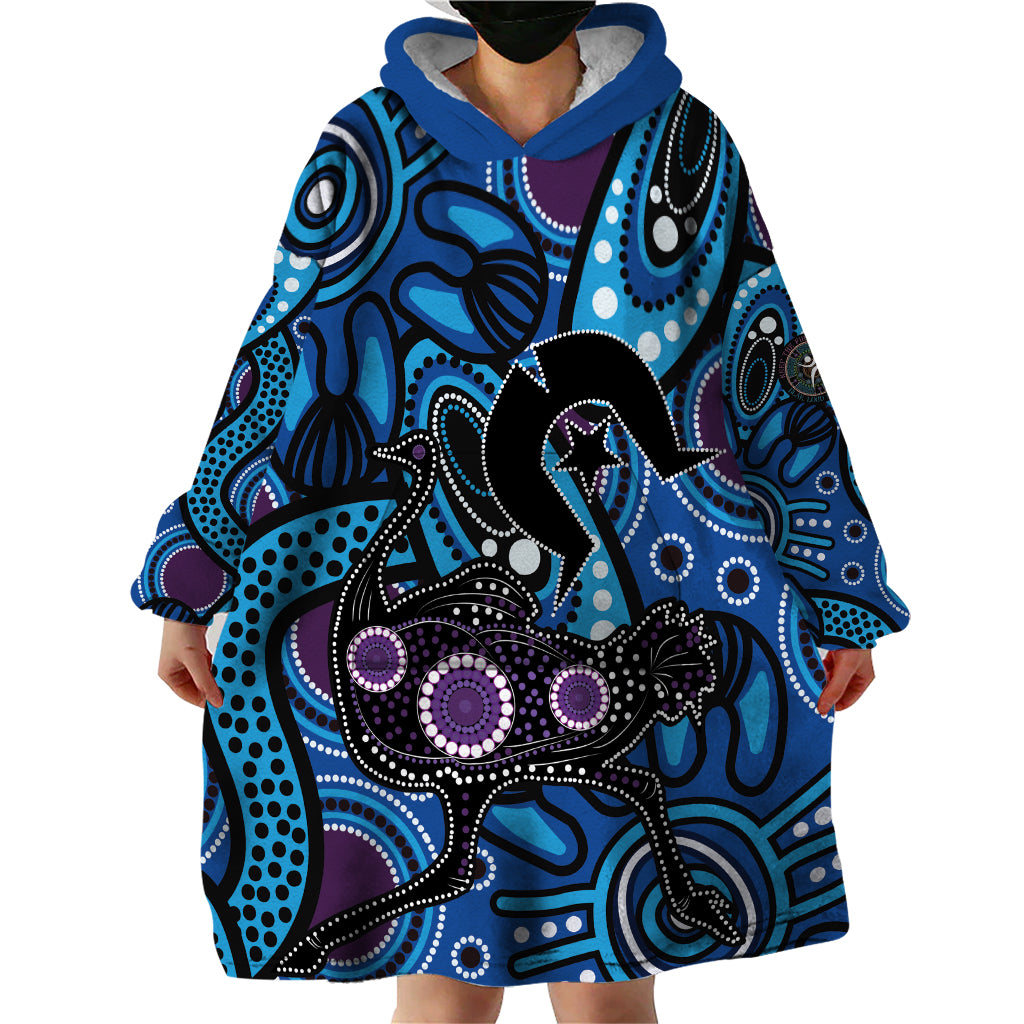 Emu NAIDOC 2024 Wearable Blanket Hoodie Aboriginal Art Style